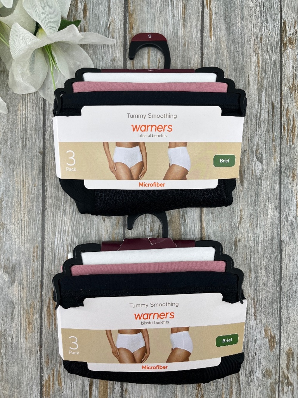 Tummy-Smoothing Comfort Microfiber Brief Panty Underwear 2,  3-Packs Size S